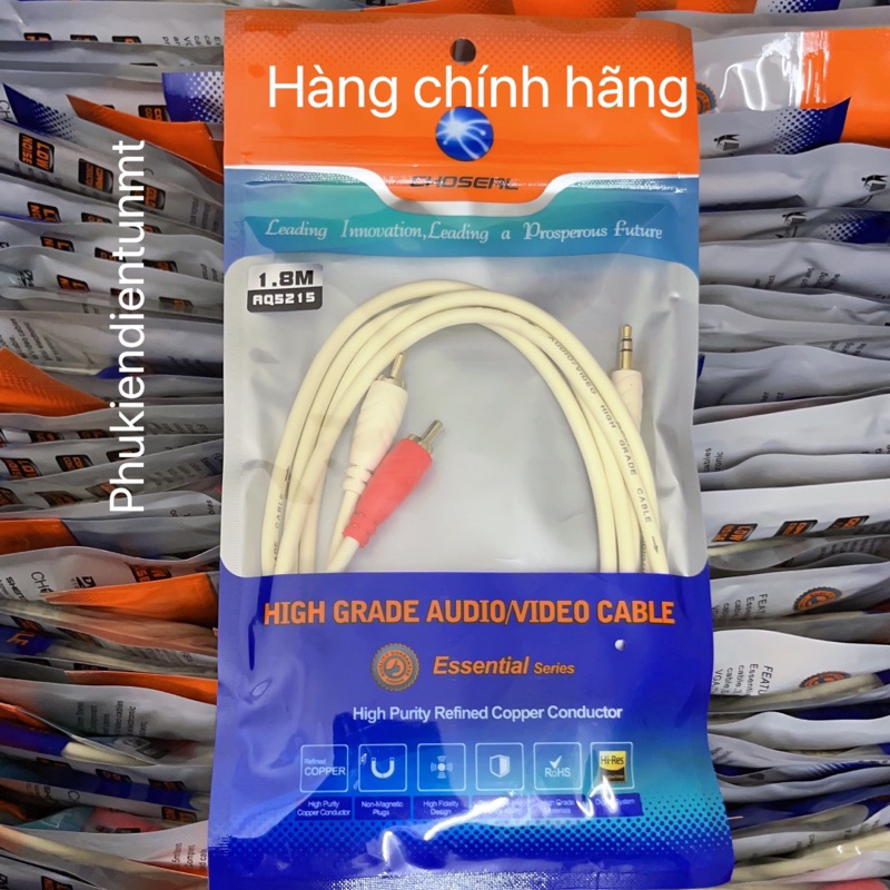 Dây loa rắc 3.5 ra hoa sen 1.5m lõi đồng chính hãng