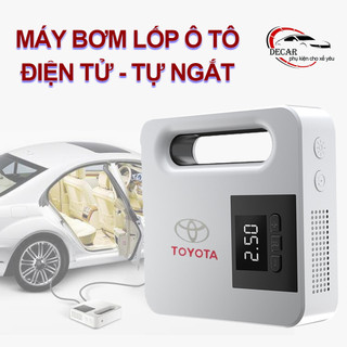 Bơm lốp ô tô tự ngắt toyota cao cấp, bộ máy bơm lốp oto xe hơi đồng hồ điện tử, bơm cầm tay ô tô xe máy