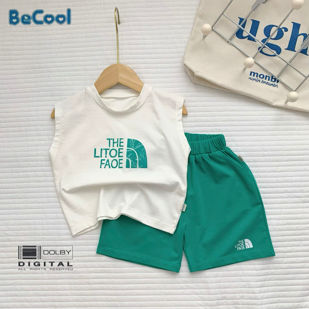 Đồ Bộ Bé Trai Chữ G Chất Cotton Co Dãn 4C Cao Cấp, Bộ Ba Lỗ Sát Nách Cho Bé Từ 6-27kg