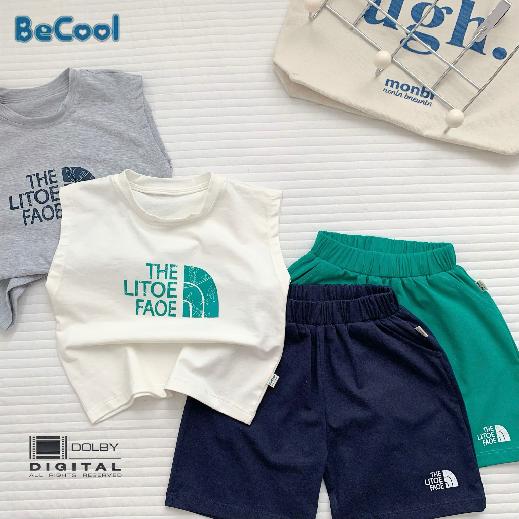 Đồ Bộ Bé Trai Chữ G Chất Cotton Co Dãn 4C Cao Cấp, Bộ Ba Lỗ Sát Nách Cho Bé Từ 6-27kg