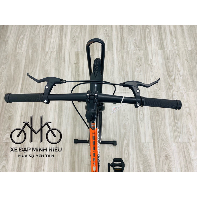 Xe đạp thể thao MTB Thống Nhất cao cấp đen cam siêu bền dễ size 24 inch