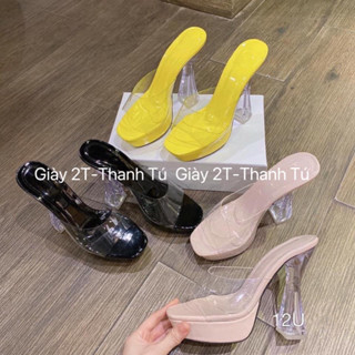 [Phom nhỏ] Giày cao gót Guốc đế đúp gót trong quai trong 11cm và 13cm size 34 đến 39