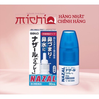 Xịt xoang mũi ngạt mũi Nazal Sato 30ml nội địa Nhật Bản