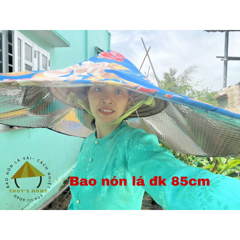 Bao nón lá 85 cm SIÊU TO che MƯA NẮNG có cách nhiệt, khung nhôm dẻo điều chỉnh sếp gọn phù hợp công việc ngoài trời
