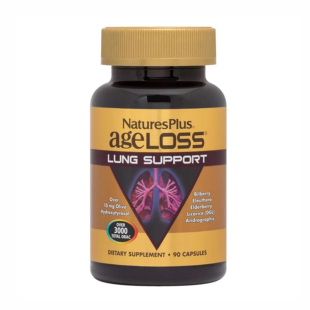 Viên Uống Bổ Phổi Nature's Plus Ageloss Lung Support Giúp Phục Hồi Và Bảo Vệ Hệ Hô Hấp (Hộp 90 Viên)