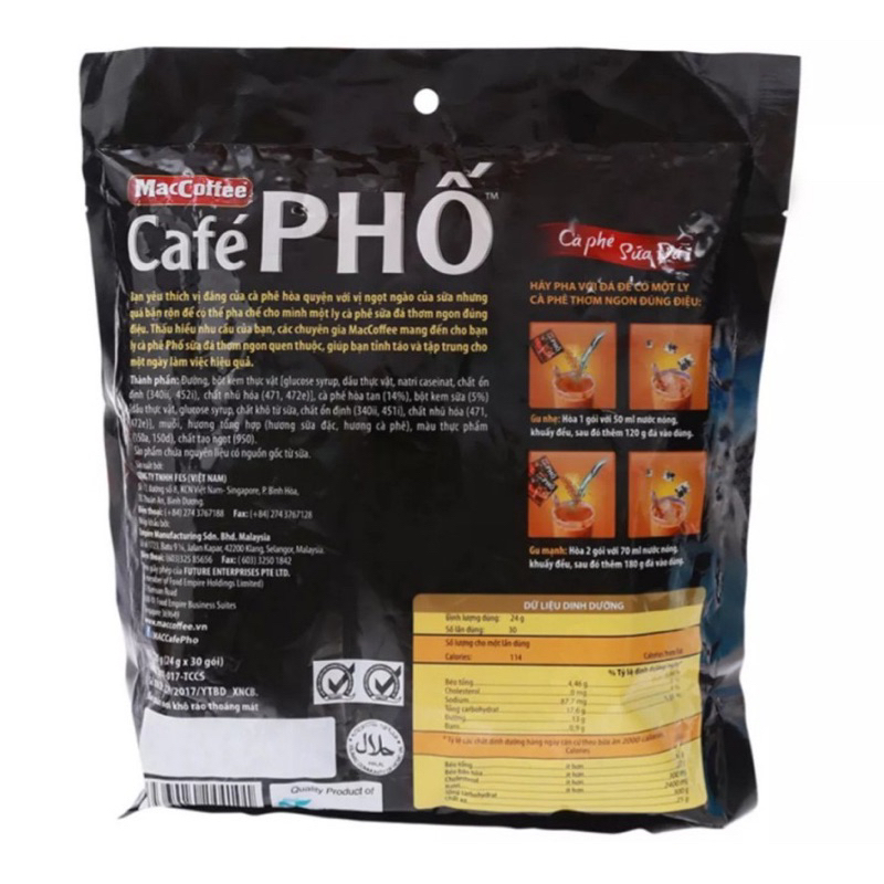 Cà phê Phố sữa đá bịch 30 gói