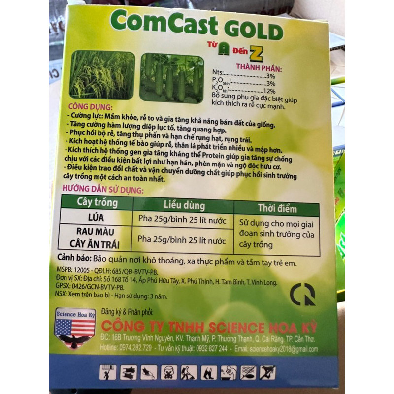 KÍCH RỄ COMCAST AZ gói 25gram