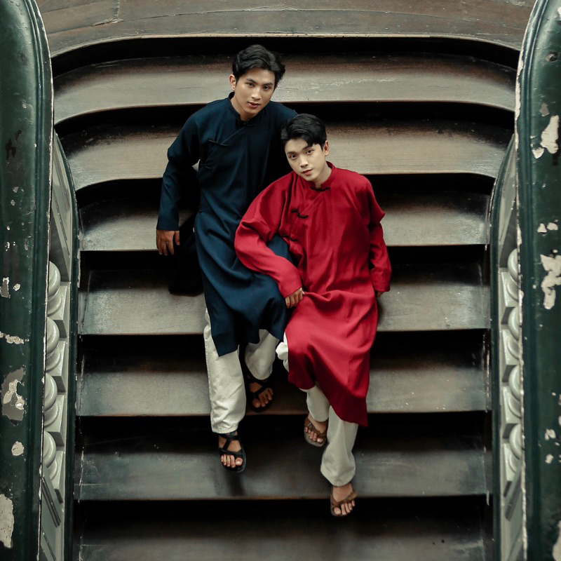 Áo dài ngũ thân cúc xoắn có BIGSIZE 120kg