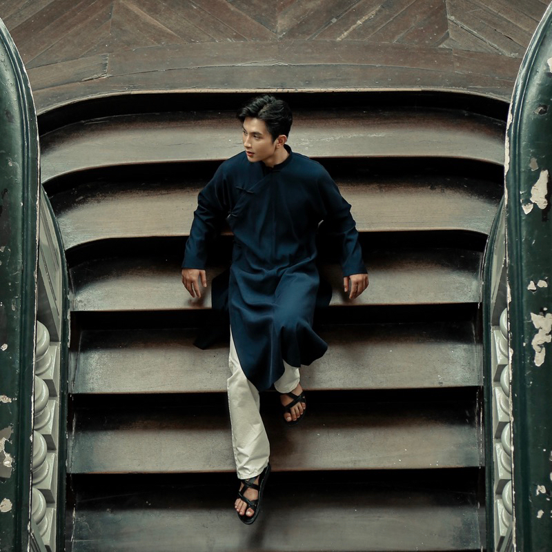 Áo dài ngũ thân cúc xoắn có BIGSIZE 120kg