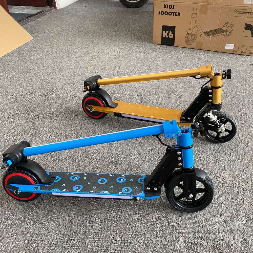 Xe trượt điện Scooter cỡ lớn, có phanh tay, chân chống chịu tải đến 70kg cho thiếu niên và trẻ nhỏ, BH 12 THÁNG