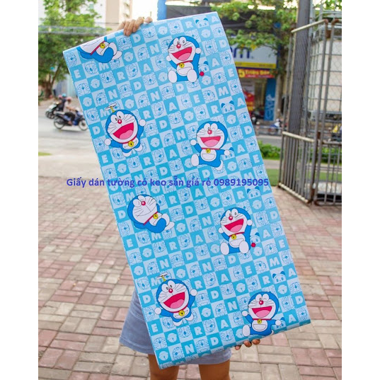 decal dán doremon  xanh có keo sẵn