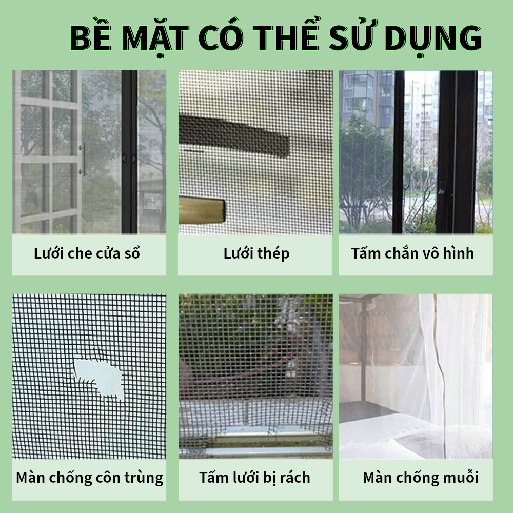 Băng keo dán Skora 45 miếng vá lưới chống muỗi cửa sổ màn ngủ chống côn trùng kín gió dính chắc tiện lợi