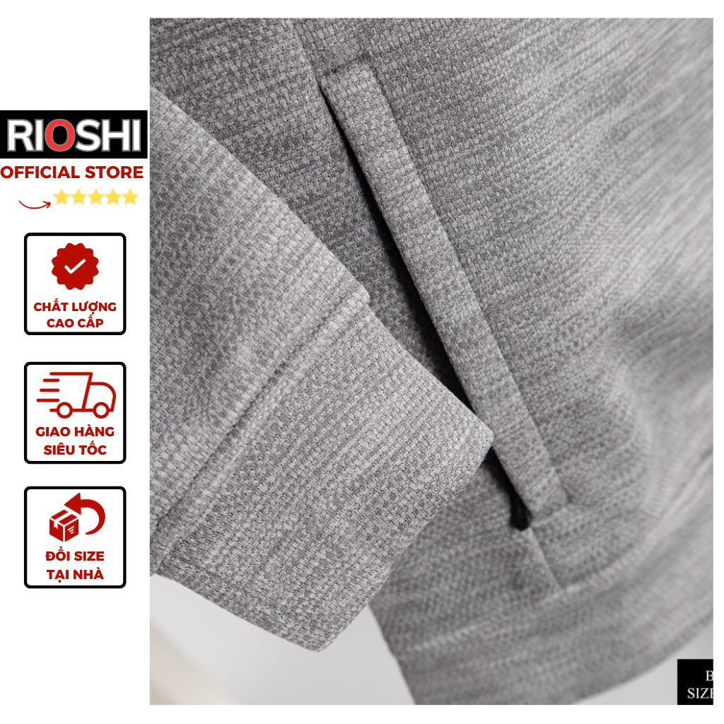 Bộ nỉ thể thao nam kéo khoá cao cấp dày dặn hàng hiệu Rioshi RD889 - Set bộ thu đông nam dài tay 2023 Hàng Xuất Dư