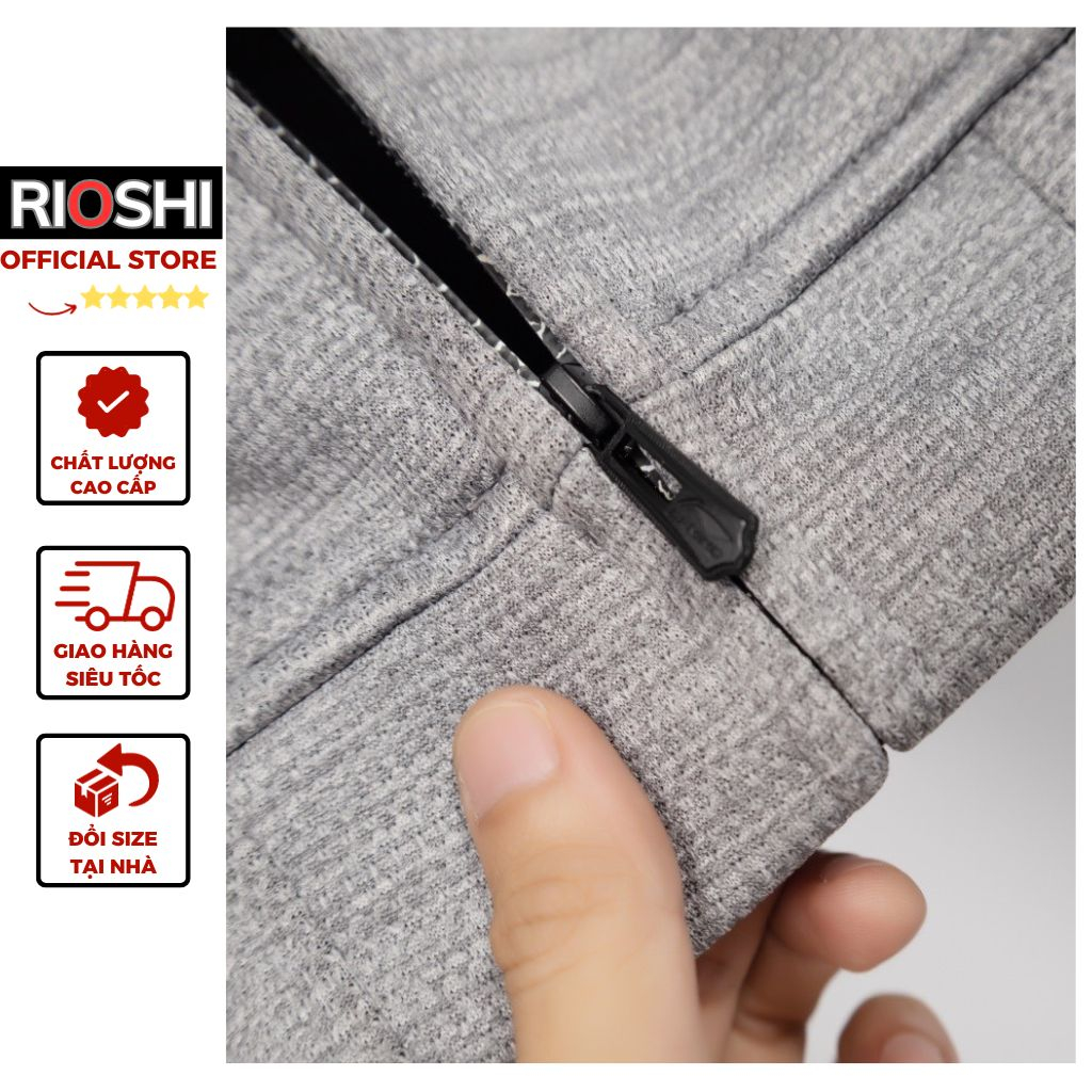 Bộ nỉ thể thao nam kéo khoá cao cấp dày dặn hàng hiệu Rioshi RD889 - Set bộ thu đông nam dài tay 2023 Hàng Xuất Dư