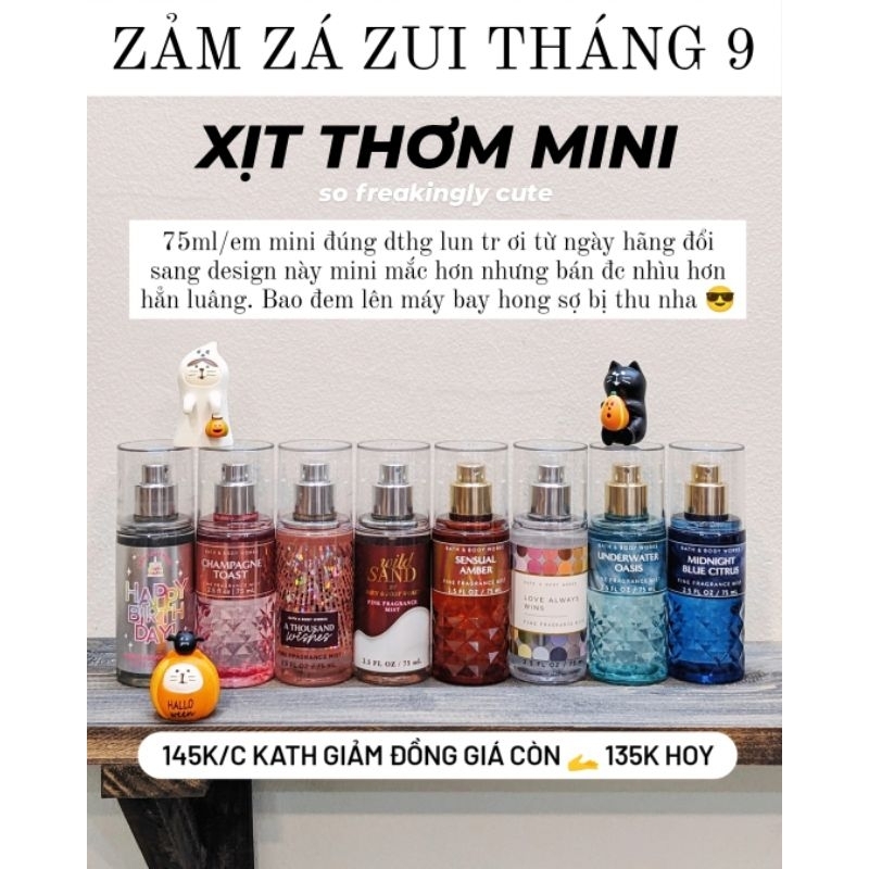 Xịt thơm / Body mist 75ml chính hãng Bath & Body Works
