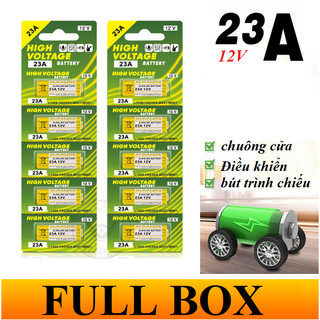 Vỉ 10 pin 23A 12V FULL BOX  MỚI 100%  ANKALINE 12V/23A cho điều khiển, chuông cửa, bút trình chiếu...
