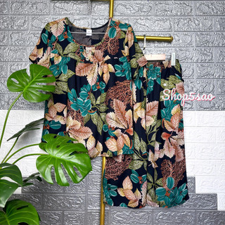 Đồ bộ trung niên, Bộ lanh mặc nhà SHOP5SAO chất lanh nhung cao cấp, quần lửng [CÓ BIGSIZE] (50-80kg)_Link 2