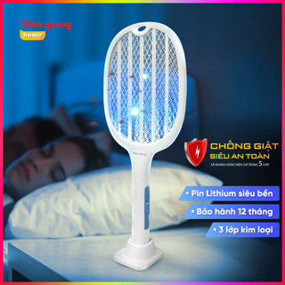Vợt muỗi thông minh 2 trong 1, kiêm Đèn bắt muỗi tự động 2 trong 1 Điện Quang EMR10 W BẢO HÀNH 12 THÁNG