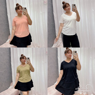 Áo phông nữ nhún eo cổ tim nhún eo Bigsize Nữ 68-95kg