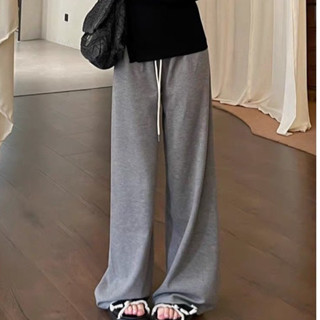 quần ống rộng nữ vải len tăm quảng châu cạp chun có day rút