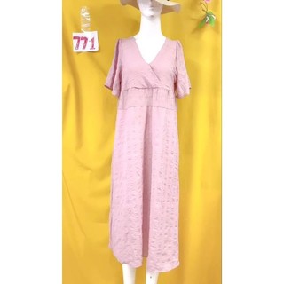 đầm sơmi voan hồng size M/L. S771