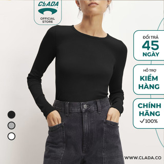 Áo thun dài tay nữ gân tăm clada essential-al020