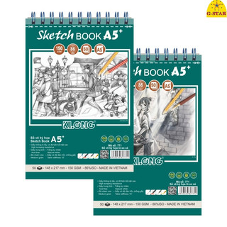 Sổ vẽ sketchbook cao cấp klong a5+ 50 tờ 150gsm; ms: 771
