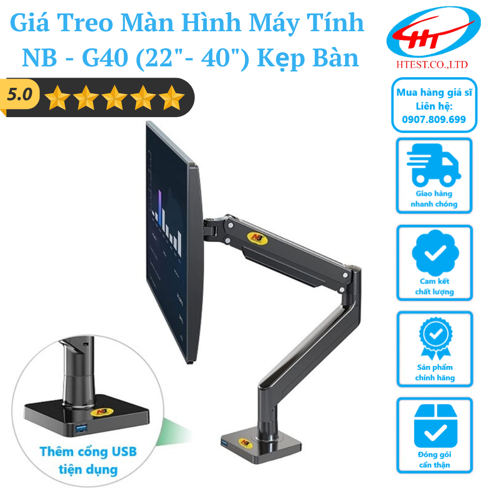 Giá treo màn hình LCD Arm màn hình đa năng North Bayou NB cho màn 10 - 40 inch