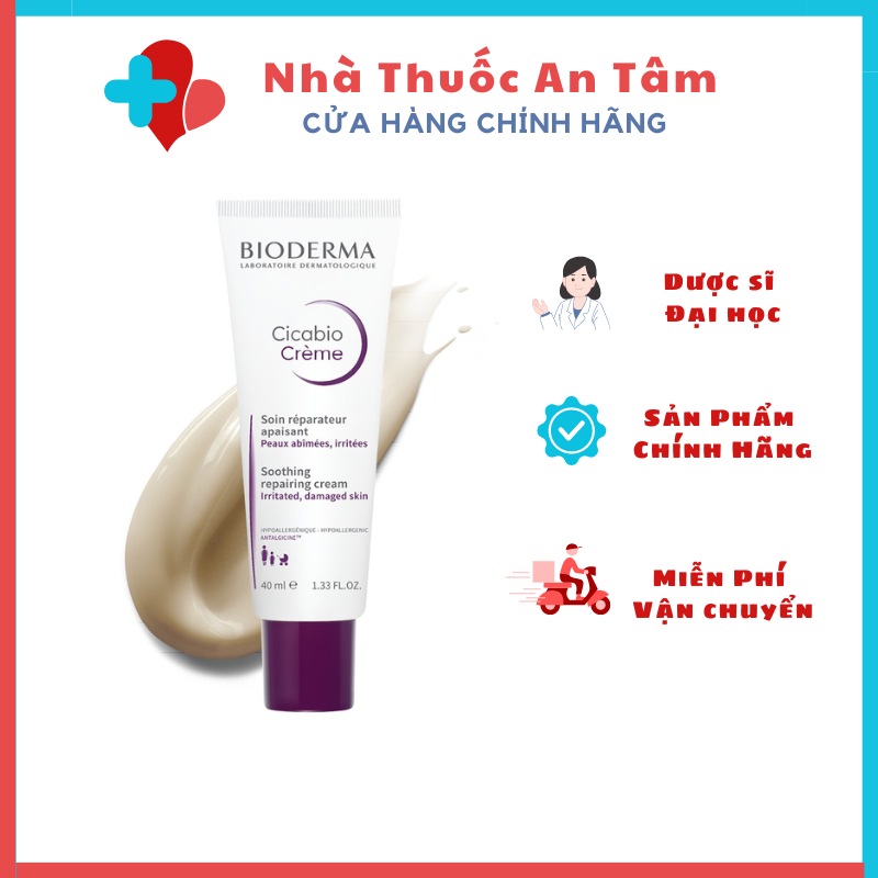 Kem dưỡng phục hồi da tổn thương Bioderma Cicabio Crème - 40ml [Chính Hãng]