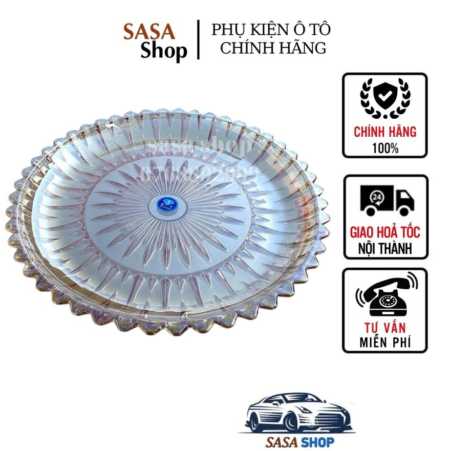 Khay tròn thuỷ tinh ánh vàng size 30 cm