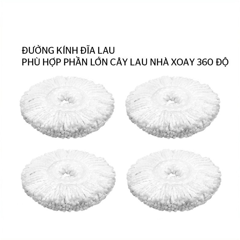 Cây Lau Nhà Inox 304. Kèm sét 2 Bông Lau. Dùng Cho Đa Số Cây Lau Nhà Xoay 360 Độ