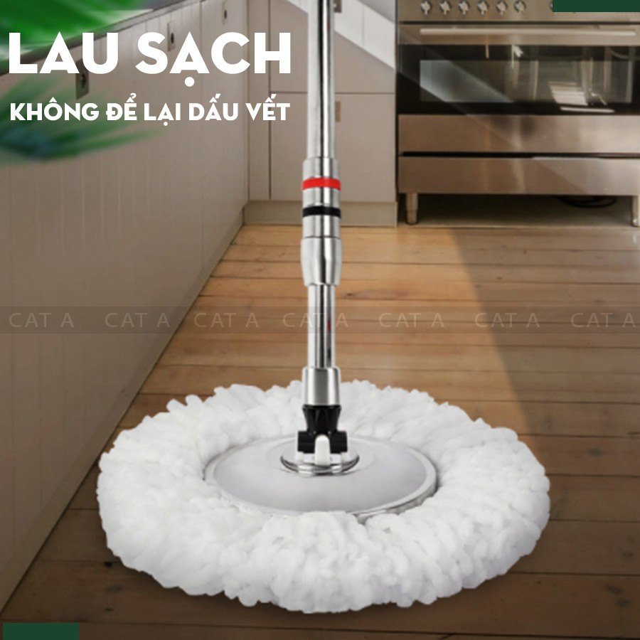 Cây Lau Nhà Inox 304. Kèm sét 2 Bông Lau. Dùng Cho Đa Số Cây Lau Nhà Xoay 360 Độ