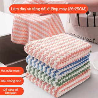 Khăn lau tay 2 mặt siêu thấm,Khăn lau nhà bếp sợi nhỏ siêu mềm thấm nước Giẻ lau chống dầu mỡ