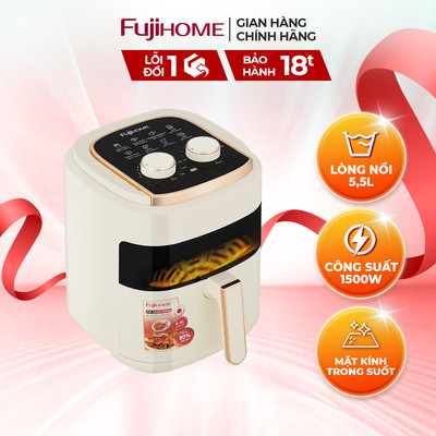 Nồi chiên không dầu nhập khẩu FUJIHOME A5GW dung tích 5,5 lít  - Lỗi 1 đổi 1 trong 30 ngày