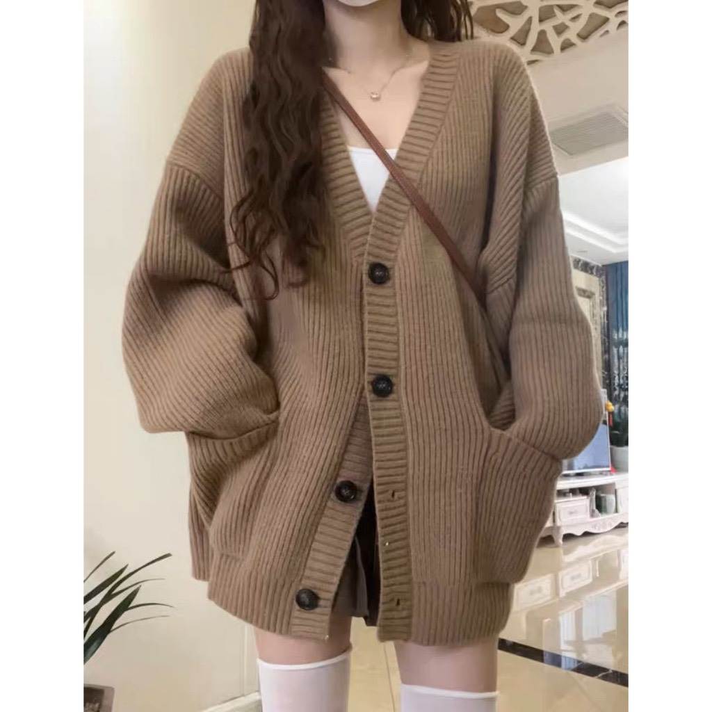 áo khoác len cardigan nữ dáng dài kiểu trơn màu basic,áo cadigan khoác ngoài thời trang Hàn Quốc chất đẹp A811 SUTANO