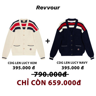  Combo 2 Áo Cardigan len RvR Lucy Navy  Cream áo Cardigan khoác ngoài form rộng 