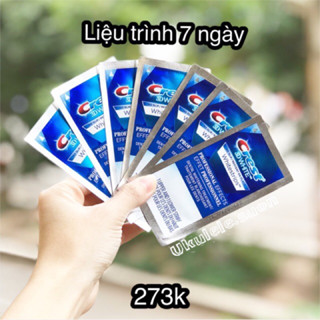  Liệu Trình 7 Ngày - Miếng Dán Trắng Răng CREST  7 Gói-14 Miếng  CHÍNH HÃNG - DATE MỚI 