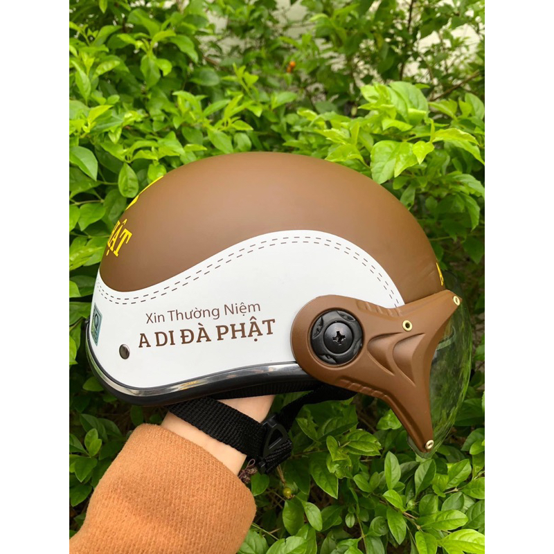 MŨ BẢO HIỂM A DI ĐÀ PHẬT CÓ KÍNH