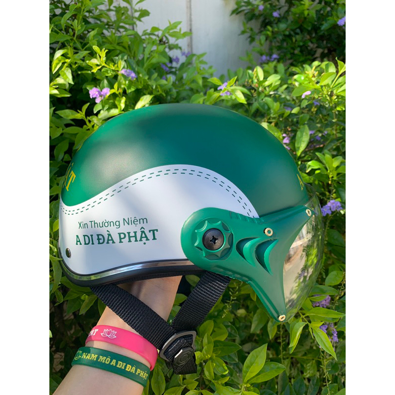 MŨ BẢO HIỂM A DI ĐÀ PHẬT CÓ KÍNH