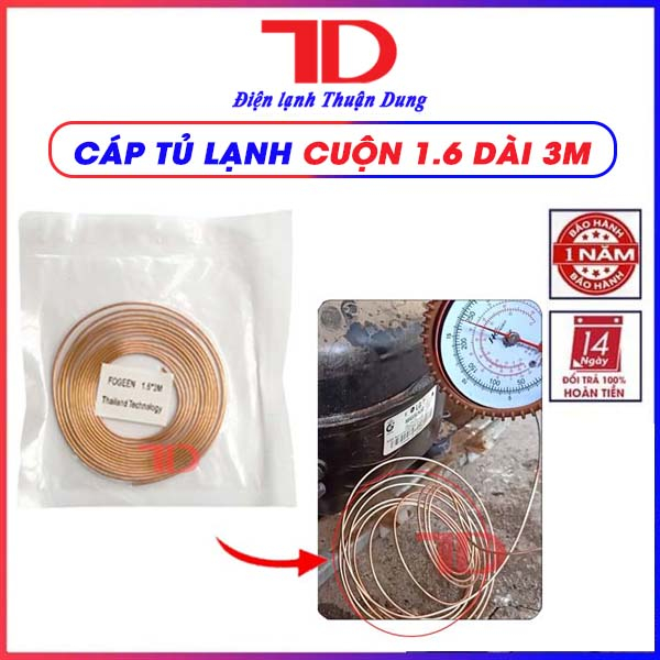 CÁP CUỘN PHI 1.6mm DÀI 3M, Điện lạnh Thuận Dung