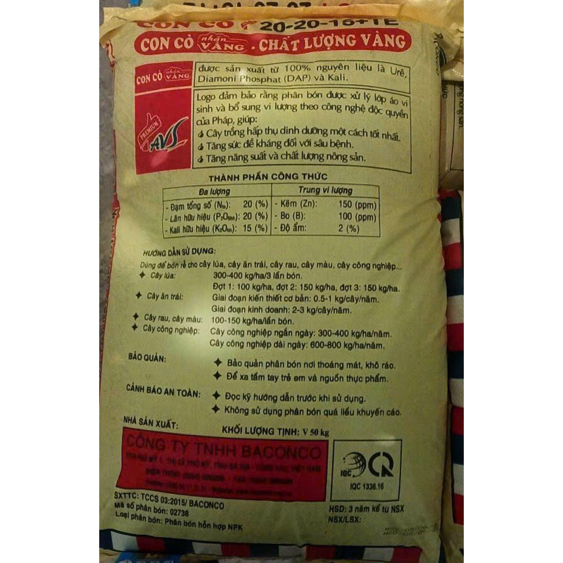 1KG PHÂN BÓN 20-20-15. TE CÒ VÀNG bón cho cây kiểng và rau màu