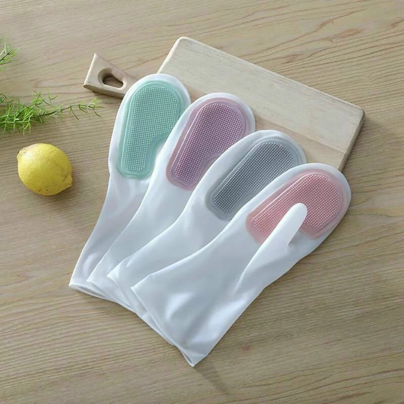 Găng Tay Rửa Chén Bát Tạo Bọt Silicon