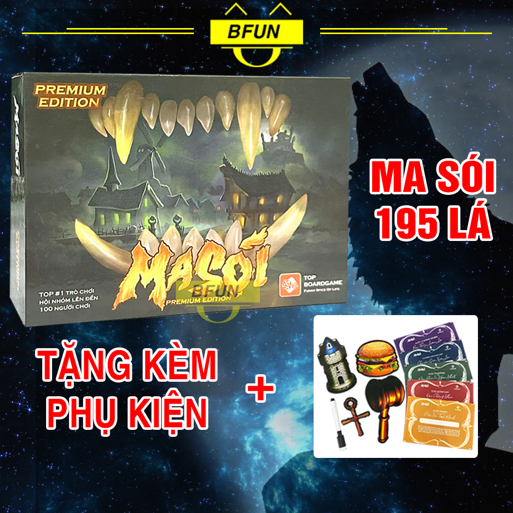 Bộ Bài Ma Sói Tiếng Việt 195 lá Giá Rẻ Werewolf Board Game - Ma Sói Việt Hóa Mở Rộng/Cơ Bản Trò Chơi Giải Trí Bfun
