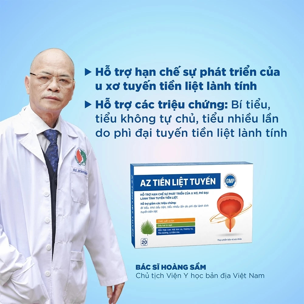 AZ Tiền Liệt Tuyến - Hỗ Trợ Hạn Chế Sự Phát Triển Của U Xơ Tuyến Tiền Liệt (Hộp 20 Viên)