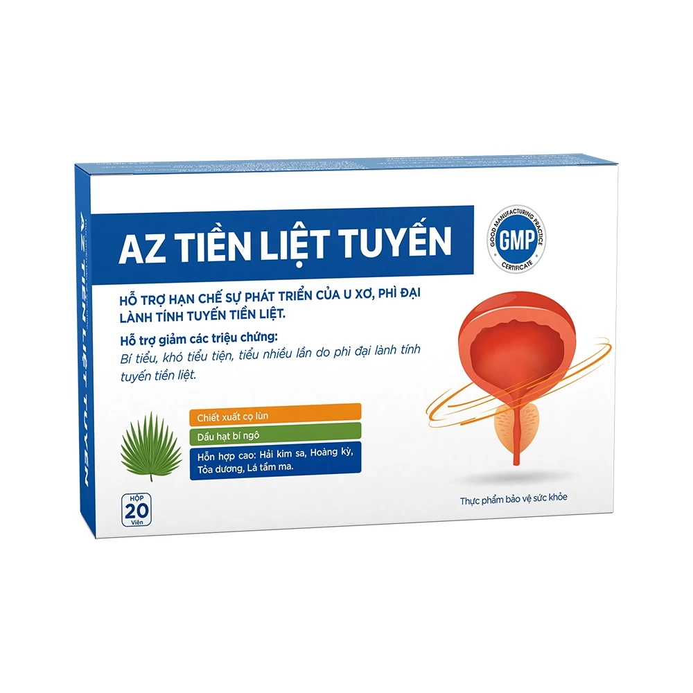 AZ Tiền Liệt Tuyến - Hỗ Trợ Hạn Chế Sự Phát Triển Của U Xơ Tuyến Tiền Liệt (Hộp 20 Viên)