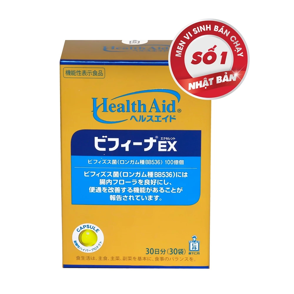 Men Vi Sinh Health Aid Bifina Ex Nhật Bản - Giảm Rối Loạn Tiêu Hoá, Táo Bón, Tiêu Chảy (Hộp 30-60 Gói)
