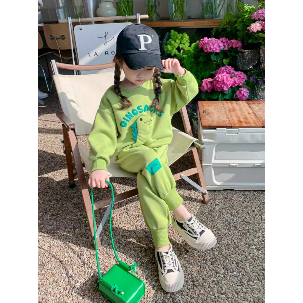 BỘ NỈ TAY DÀI KHỦNG LONG CHO BÉ TỪ 15-30KG