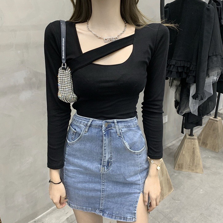 Áo nữ cổ vuông dây phối chéo dáng ôm body quyến rũ AS149
