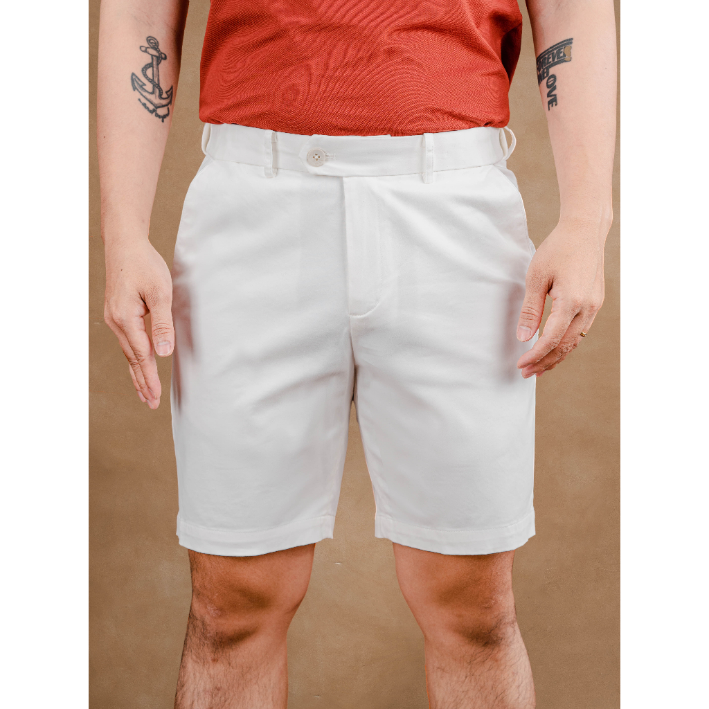 Quần short kaki nam BUFUN, vải kaki nhẹ, lưng đai chun ẩn, co giãn 2 chiều