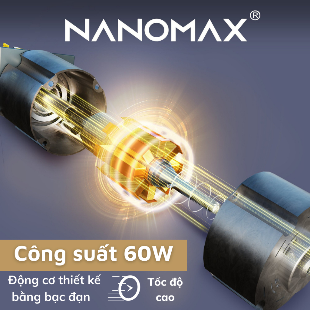 Quạt Cây Đứng NANOMAX QN-08 Điều Khiển Từ Xa Công Suất 60W Tuỳ Chỉnh Độ Cao 3 Cấp Độ 3 Chế Độ Gió Tuần Hoàn Không Khí